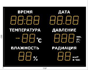 Метеотабло Электроника-206-D6х18хN6-TPWRd-EY2