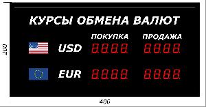 Электронное табло курсов валют Электроника-302-2x2xZ4-R